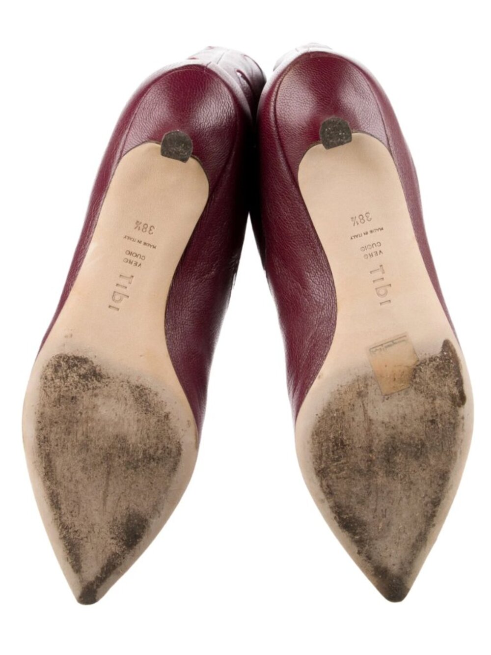 Tibi Oxblood Flower Leather Kitten Heel Boots - Size 8.5 - Picture 5 of 5